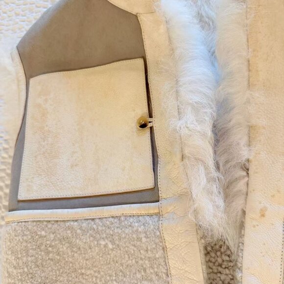Hermès Real Fur & Shearling Lambskin Vest FR34 –Rare Cream Beige - Picture 6 of 16